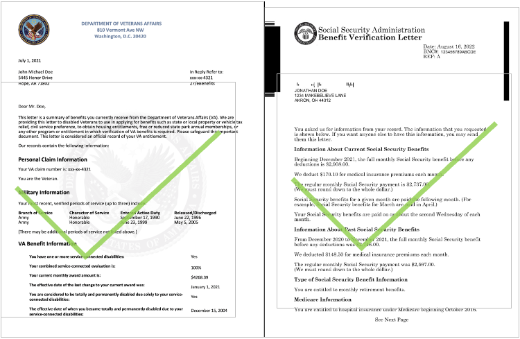 SS Benefits/VA Benefits