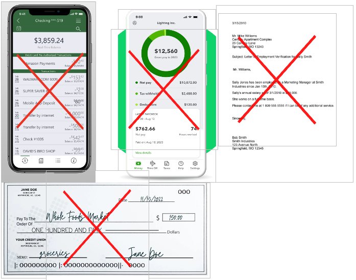 Documentation NOT accepted
